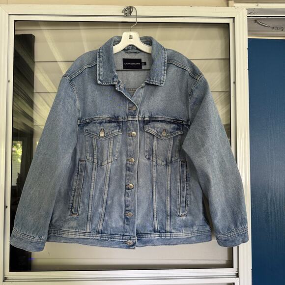 Crewel Embroidery Denim Trucker Jacket Size XL Flowers Bumblebees Cottage Core - Picture 5 of 13